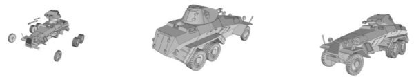 WW2 GERMAN SD.KFZ.231-6-RAD, 3D PRINTED, MANY SCALES AVAILABLE