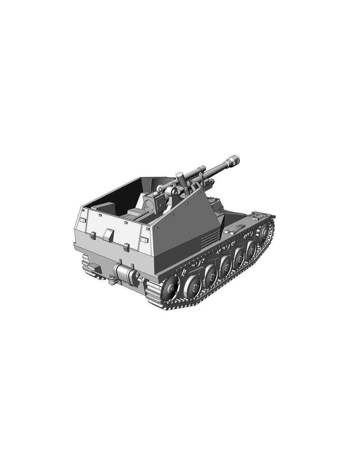WW2 GERMAN Sd.KFZ-124 WESPE, 3D PRINTED, MANY SCALES AVAILABLE - Image 3