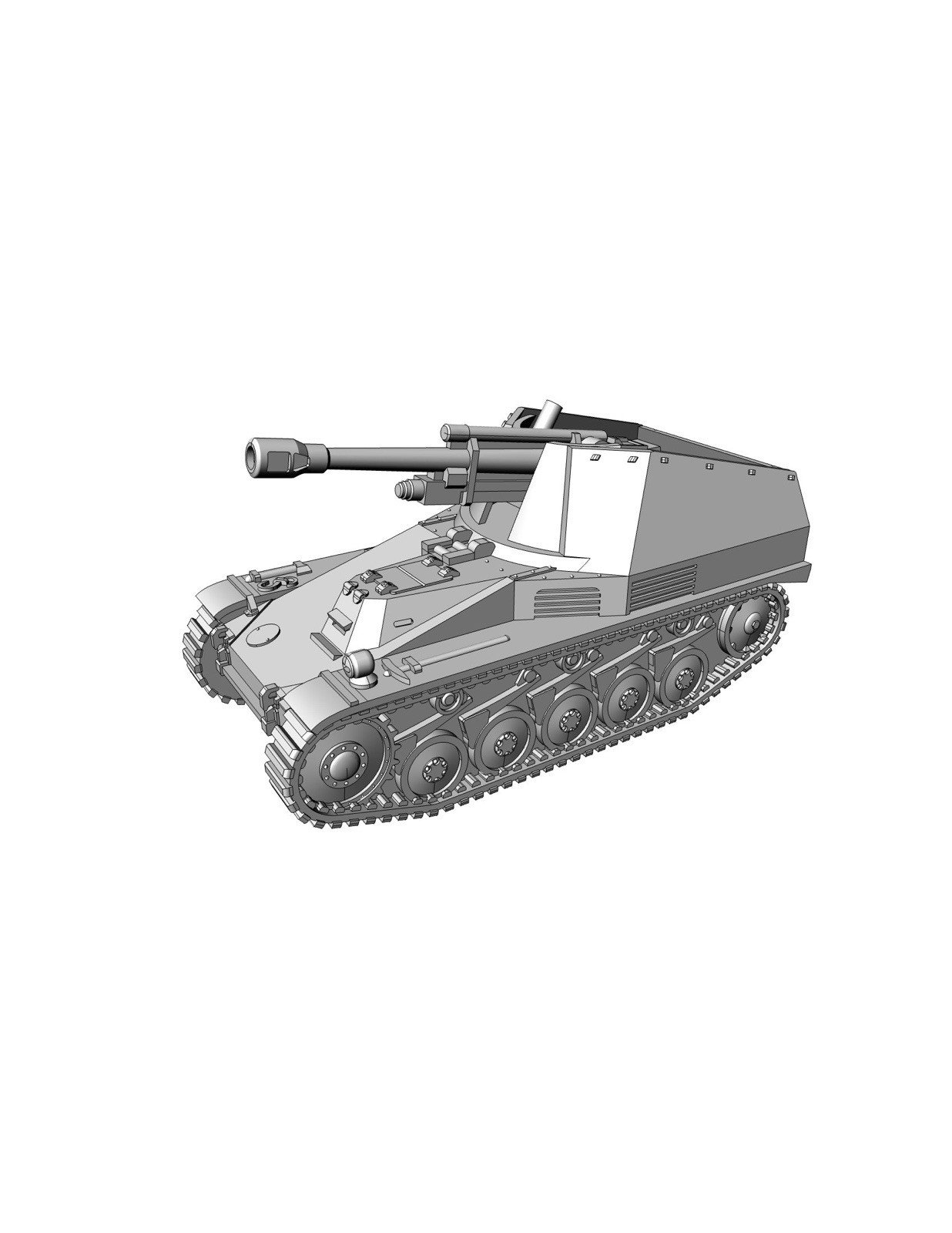 WW2 GERMAN Sd.KFZ-124 WESPE, 3D PRINTED, MANY SCALES AVAILABLE