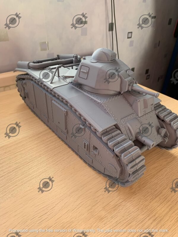 WW2 FRENCH HEAVY TANK CHAR B1 BIS, 3D PRINTED, MANY SCALES AVAILABLE - Image 3