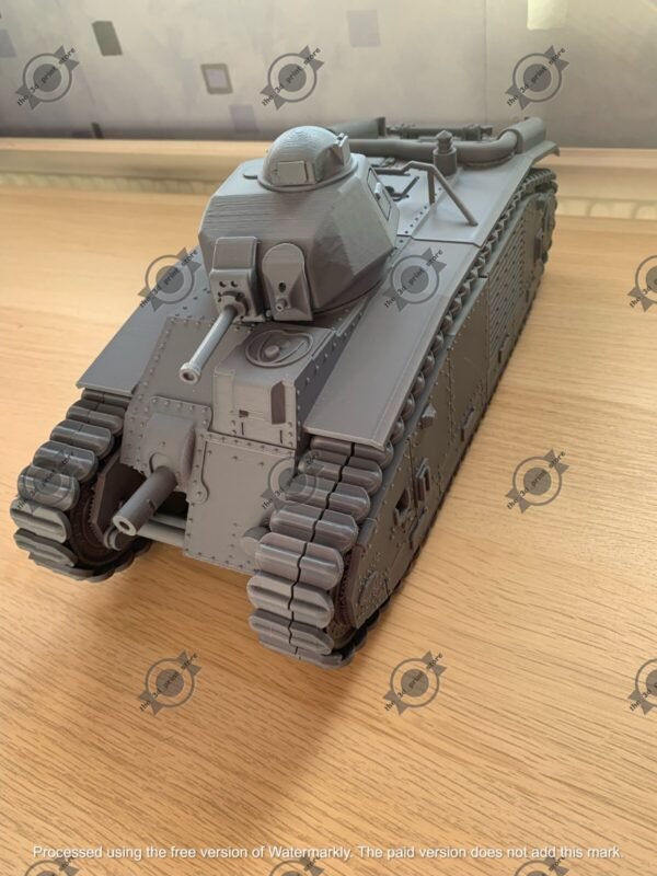 WW2 FRENCH HEAVY TANK CHAR B1 BIS, 3D PRINTED, MANY SCALES AVAILABLE - Image 5