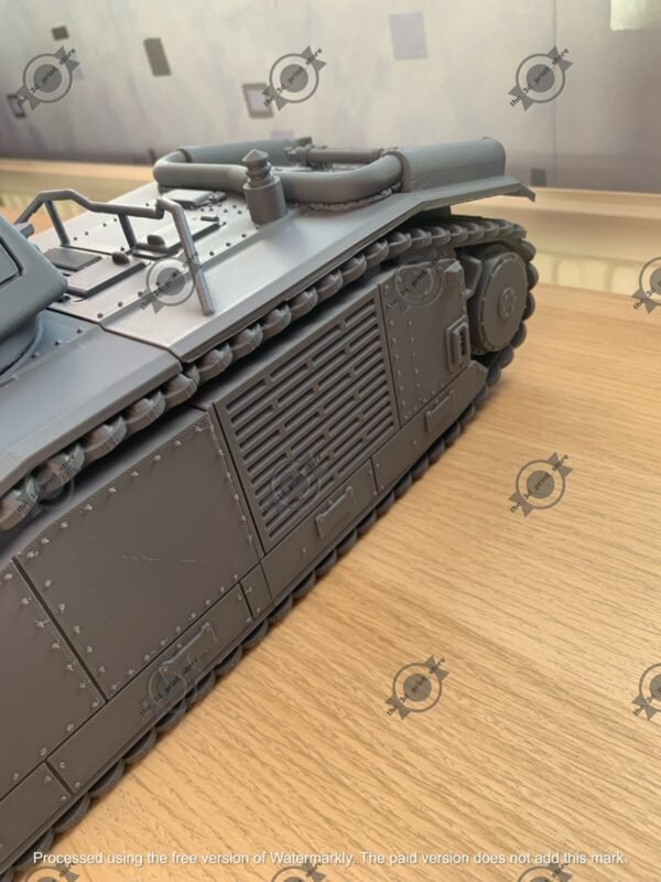 WW2 FRENCH HEAVY TANK CHAR B1 BIS, 3D PRINTED, MANY SCALES AVAILABLE - Image 7