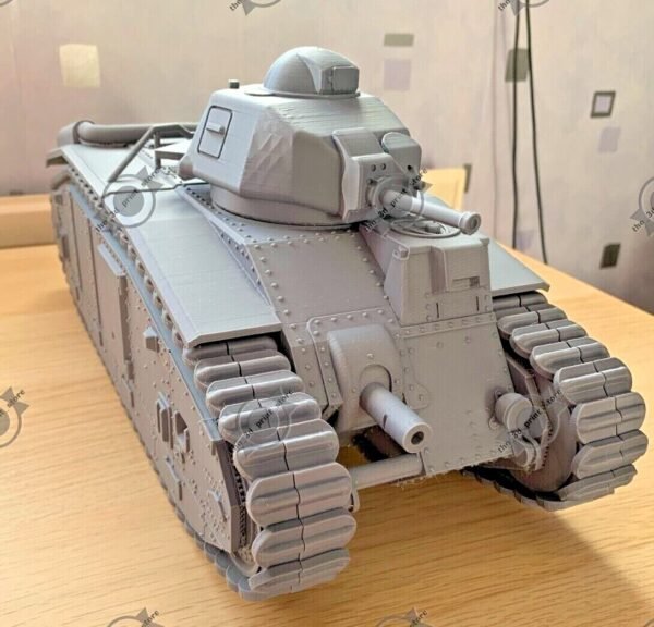 WW2 FRENCH HEAVY TANK CHAR B1 BIS, 3D PRINTED, MANY SCALES AVAILABLE