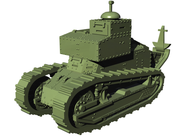 WW1 FRANCE RENAULT FT TSF, 3D PRINTED, MANY SCALES AVAILABLE