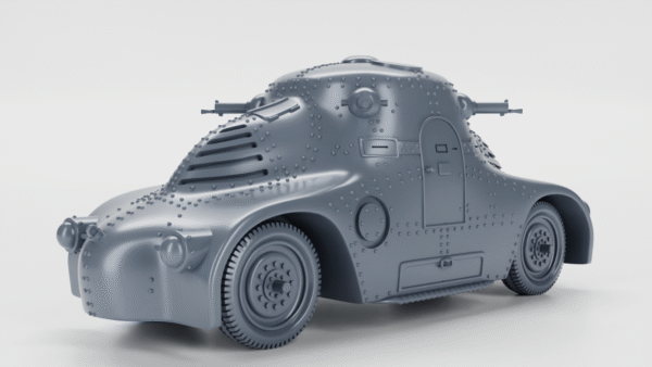 WW2 CZECH ARMORED CAR SKODA PA-II ZELVA, 3D PRINTED, MANY SCALES AVAILABLE