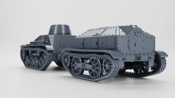 WW2 JAPAN TYPE 94 TANKETTE (EARLY) + TRAILER, 3D PRINTED, MANY SCALES AVAILABLE - Image 4