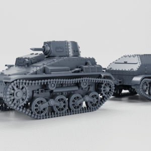 WW2 JAPAN TYPE 94 TANKETTE (EARLY) + TRAILER, 3D PRINTED, MANY SCALES AVAILABLE