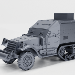 WW2 USA M3 HALF TRACK COMMAND VERSION, 3D PRINTED, MANY SCALES AVAILABLE