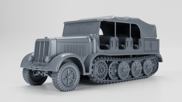 WW2 GERMAN SD.KFZ.8 DB9 ZUGKRAFTWAGEN 12T, 3D PRINTED, MANY SCALES AVAILABLE