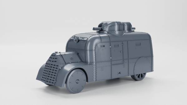 WW1 CZECH SKODA-FIAT TORINO ARMORED CAR, 3D PRINTED, MANY SCALES AVAILABLE