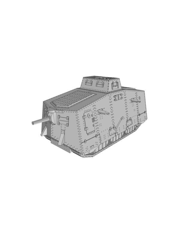 WW2 GERMAN STURMPANZERWAGON A7V, 3D PRINTED, MANY SCALES AVAILABLE