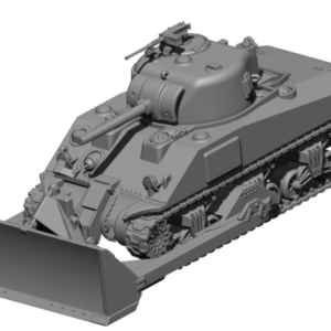 WW2 USA M4 SHERMAN BULL DOZER, 3D PRINTED, MANY SCALES AVAILABLE