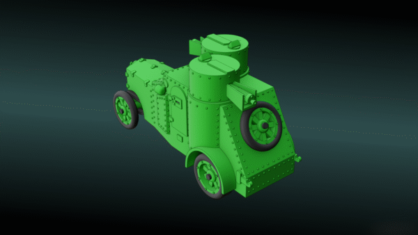 WW1 RUSSIAN EMPIRE IZHORSKI-FIAT ARMOURED CAR, 3D PRINTED, MANY SCALES AVAILABLE - Image 5
