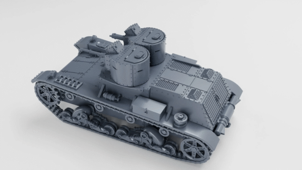 WW2 POLISH LIGHT TANK 7TP DW (TWIN TURRET), 3D PRINTED, MANY SCALES AVAILABLE - Image 3