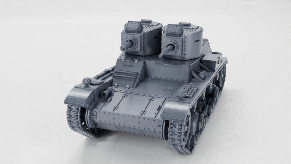 WW2 POLISH LIGHT TANK 7TP DW (TWIN TURRET), 3D PRINTED, MANY SCALES AVAILABLE - Image 6