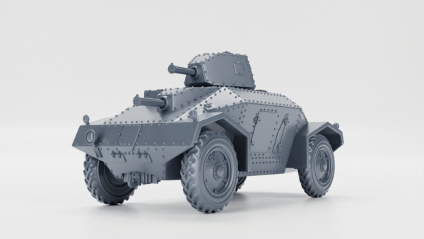 WW2 UK ALVIS STRAUSSLER AC3D ARMORED CAR, 3D PRINTED, MANY SCALES AVAILABLE
