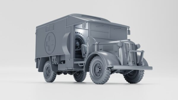 WW2 UK AUSTIN K2Y 2-TON 4x2 AMBULANCE, 3D PRINTED, MANY SCALES AVAILABLE