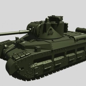 WW2 UK MATILDA MK.II WITH 2PDR GUN, 3D PRINTED, MANY SCALES AVAILABLE