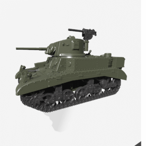 WW2 USA M3A1 STUART “HONEY'' , 3D PRINTED, MANY SCALES AVAILABLE